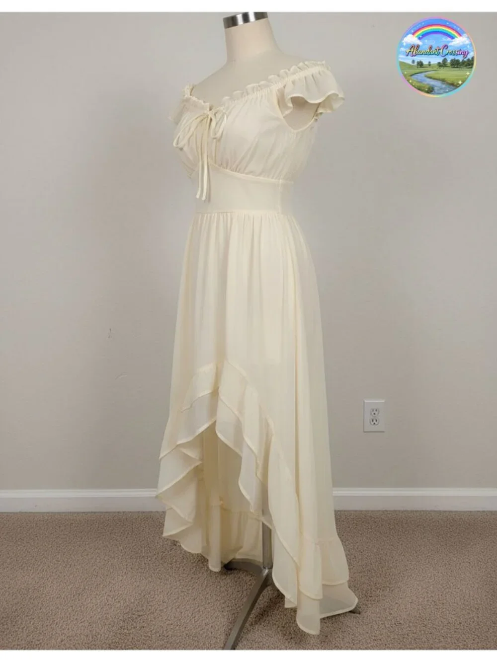 Renaissance Corset Dress Off Shoulder Chiffon High Low Sundress